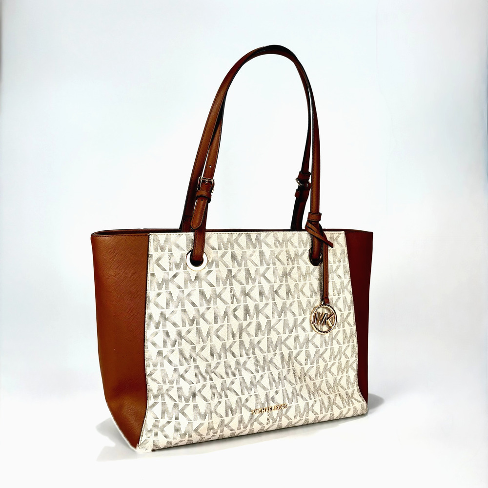 MICHAEL KORS Walsh Tote Bag MK LOGO Leather Bag Shoulder Handbag Zip Closure